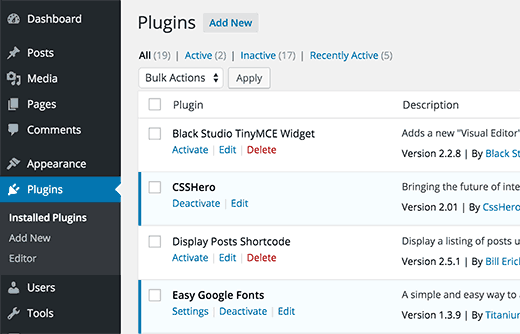 Hướng dẫn gỡ Plugin WordPress